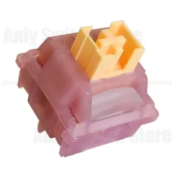 Silent Peach and Mute Lemon Switches - Lubed Linear and Tactile Mechanical Keyboard Switches, 5 - Pin Hot Swappable - 100 PCS (Peach V3)