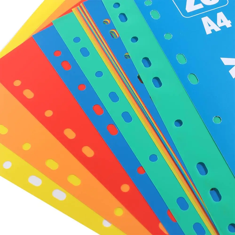 5/10/12/20/31페이지 인덱스 분리 페이지 PP 소재 A4 사이즈 루즈리프 디바이더 컬러 11홀 바인더 디바이더 사무용품