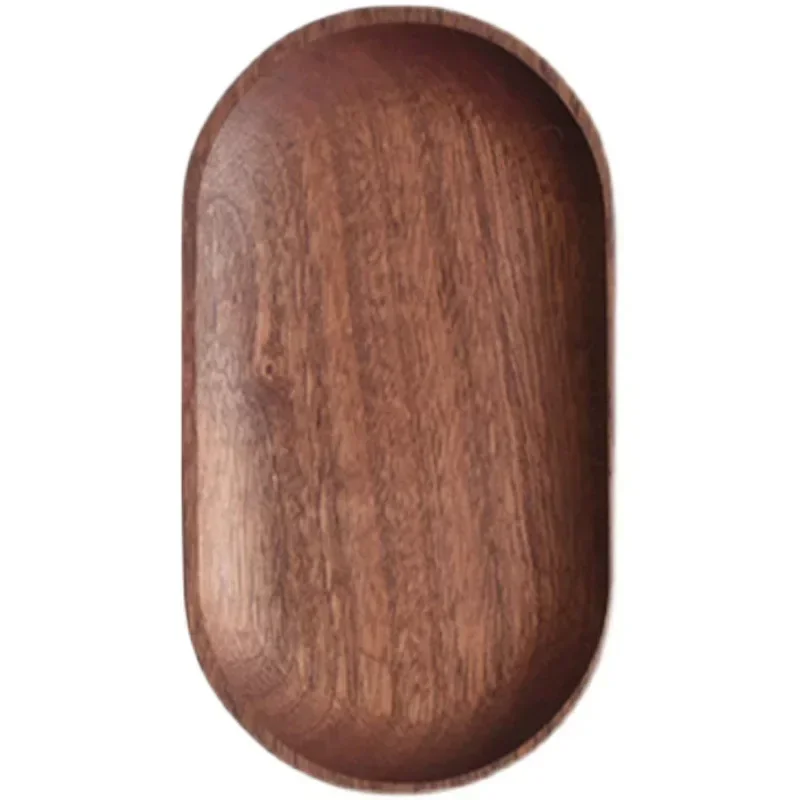 Walnut Wooden Tray Ins Wind Small Wooden Plate Japanese Rectangular Dinner Plate Cake Bread Coffee Tea Solid Wood Plate Tray 6