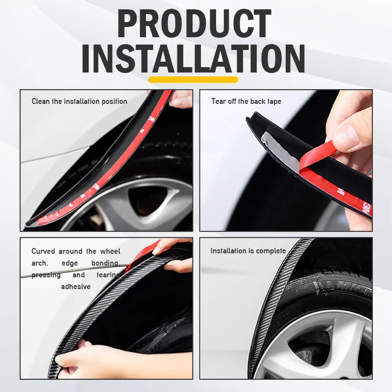 Universal Car Wheel Eyebrow Arch Mouldings Fender Rubber Stickers Body Kit Protector