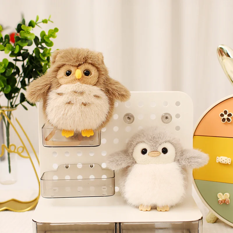 Cute Kawaii Plush Toys Penguin Owl Standing Shoulder Dolls