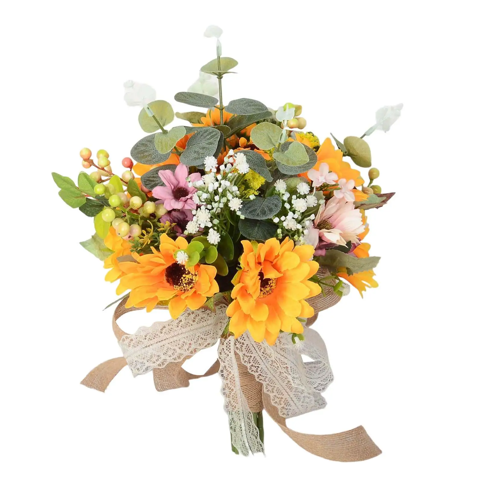 Wedding Bouquet Bridal Holding Wedding Bouquet with Ribbon sun flower Wedding Bouquets for Housewarming Gift Centerpieces