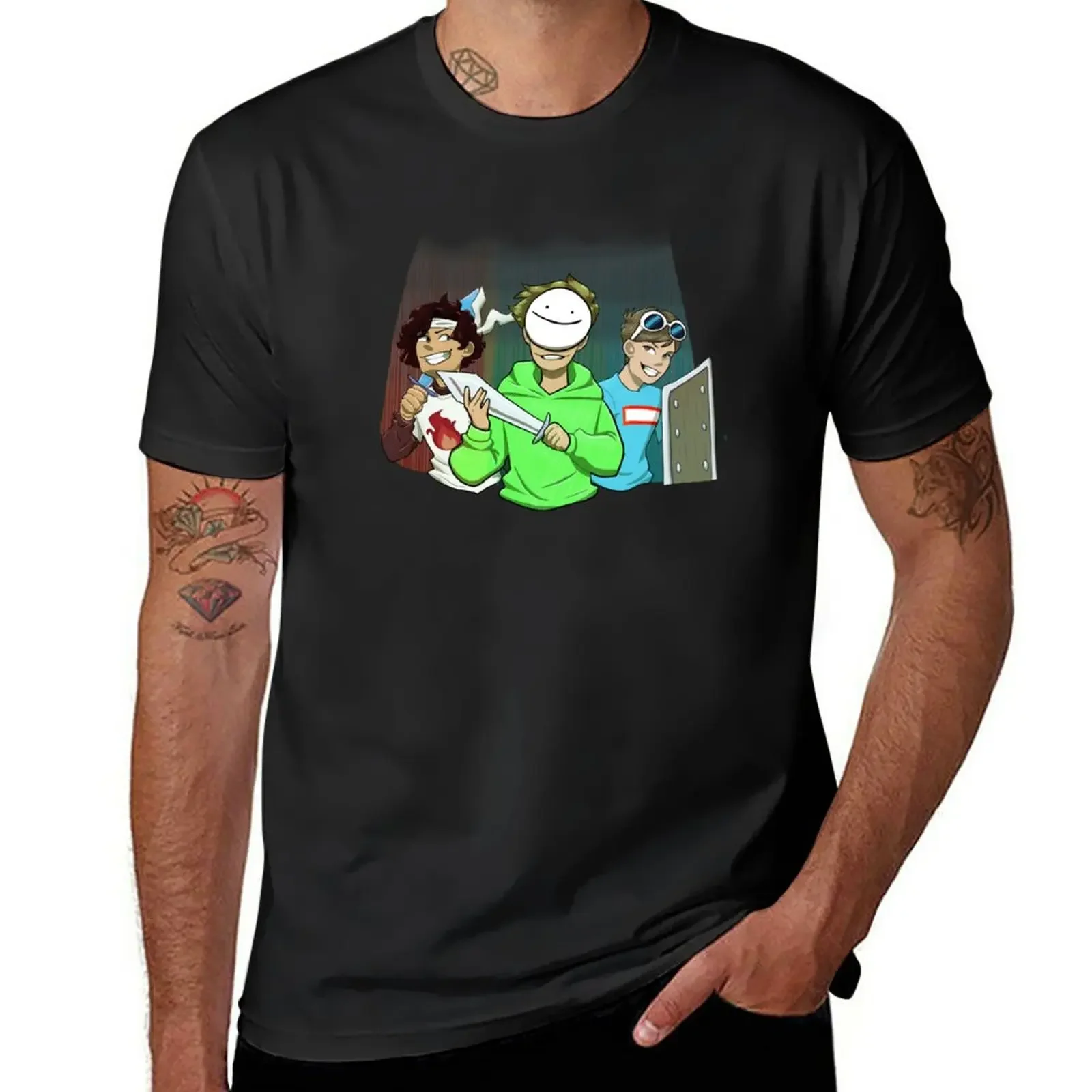 

Dream Team Fighting T-Shirt blacks animal prinfor boys anime clothes men t shirt