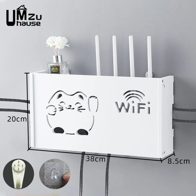 Caja de almacenamiento WiFi, soporte de mesa de montaje en pared, caja de  almacenamiento de enrutador WiFi, módem, organizador de escritorio,  estantes - AliExpress