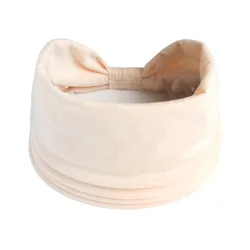 Solid Color Cotton Yoga Headband - Sweat-Absorbent Turban Hair Accessory (Beige)
