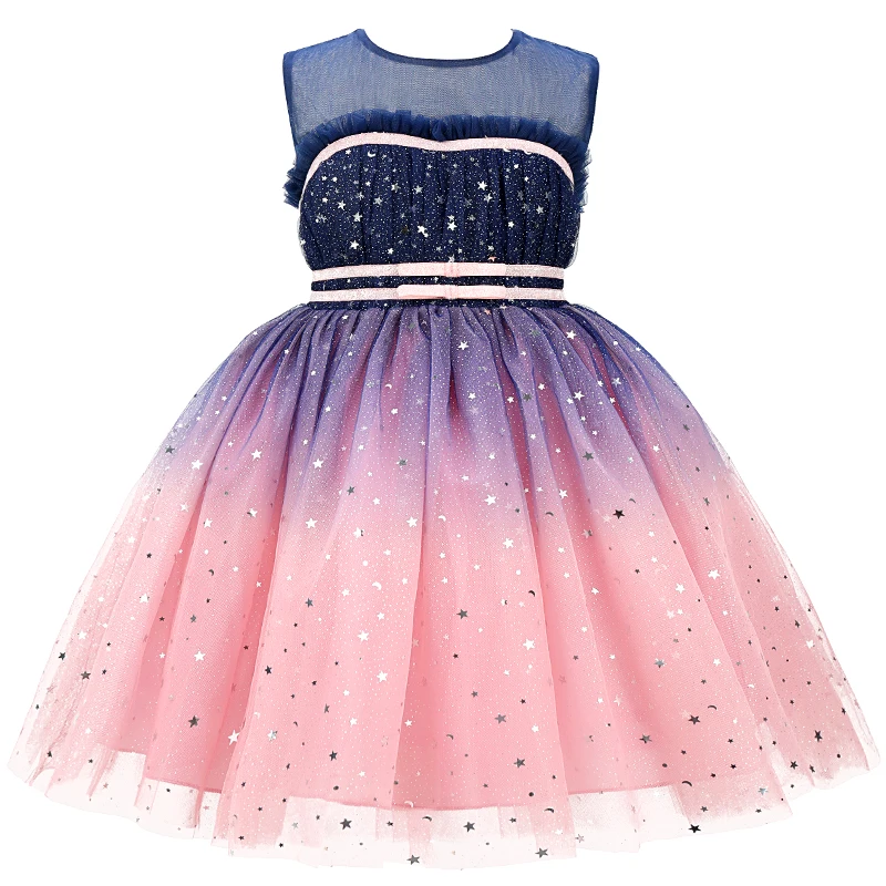 Girls Princess Dress For Kids Wedding Elegant Party Tutu Prom Gown Children Birthday Party Communion Sleeveless Puffy Vestidos Girls dress Princess costume Kids clothes
