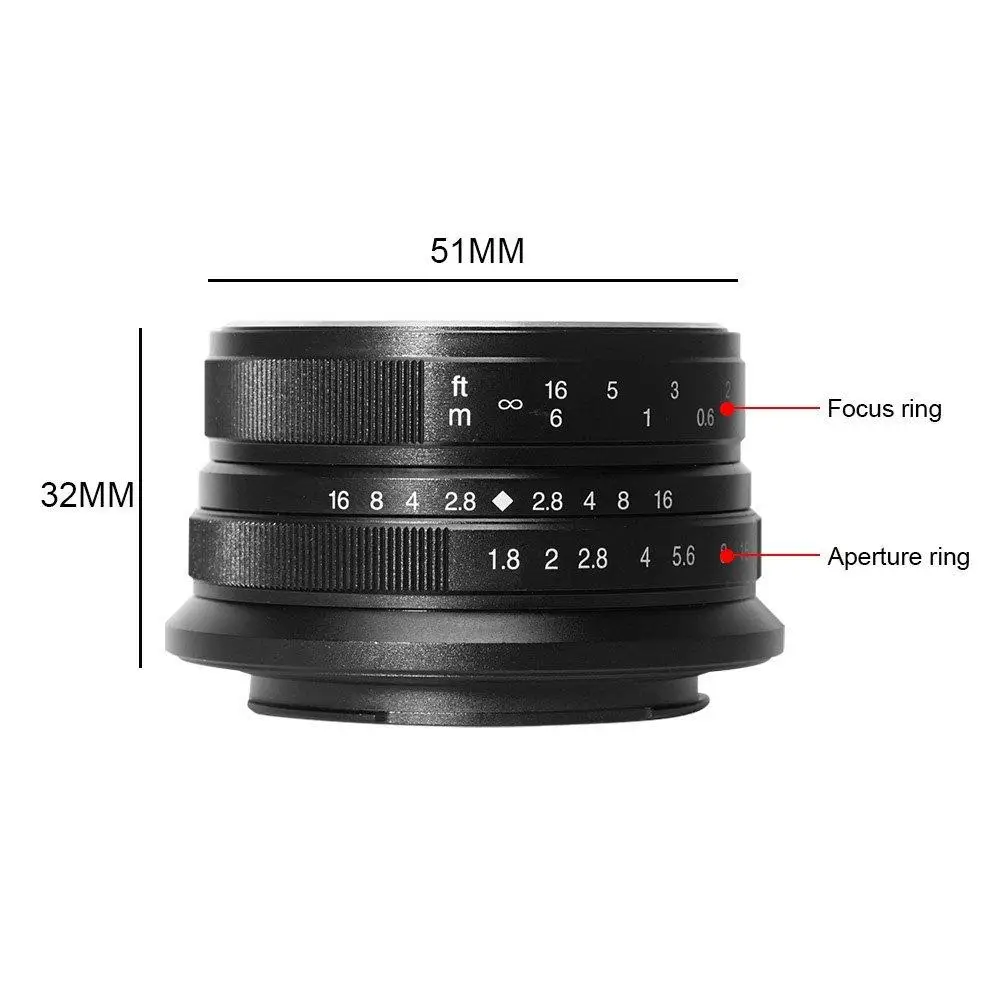 7artisans 25mm F1.8 MF APS-C Prime Lens Manual Mirrorless Camera For Sony E Zev-