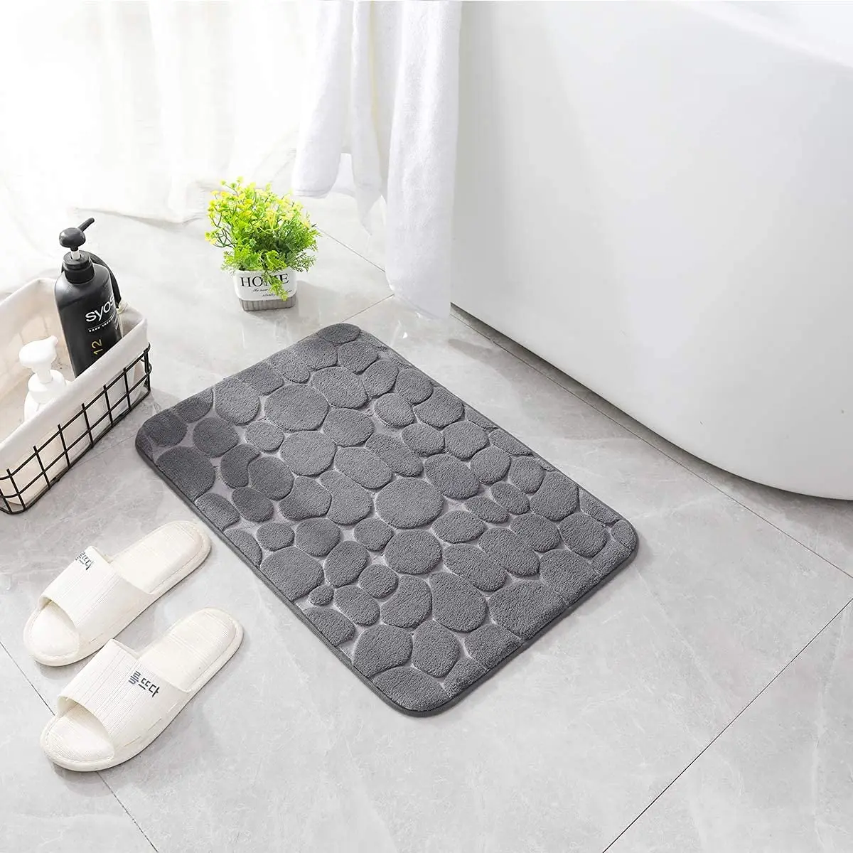 Embossed Memory Foam Non-slip Bathmat