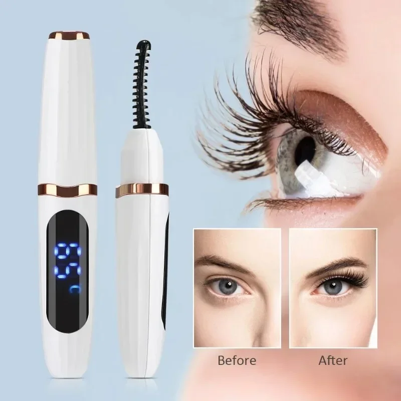 Eyelash Curler Heated Eyelash Curlers Electric Eyelash Curling Device Rechargeable Fast Heat up Natural Curler Long Lasting Makeup Tool