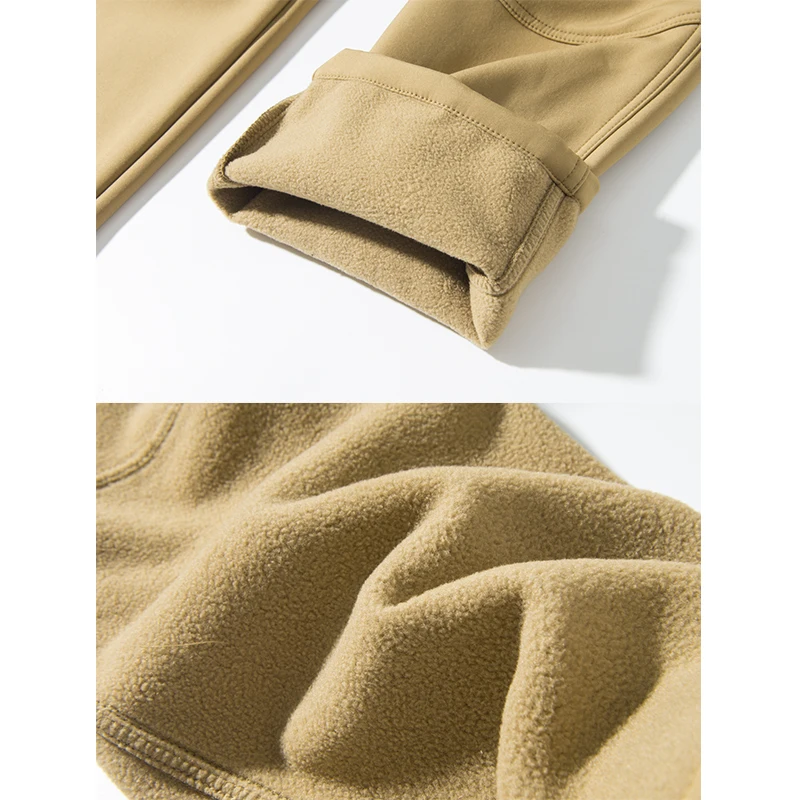 TRVLWEGO Tactical Men Winter Autumn Fleece Waterproof Cargo Pants Hiking Camping Softshell Climbing Trekking Casual Warm Combat hiking pants fleece pants