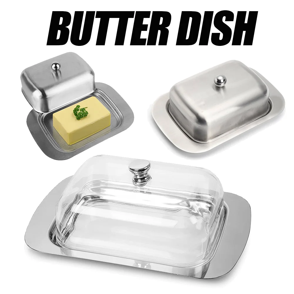 Stainless Steel Butter Dish with Lid for Kitchen Storage