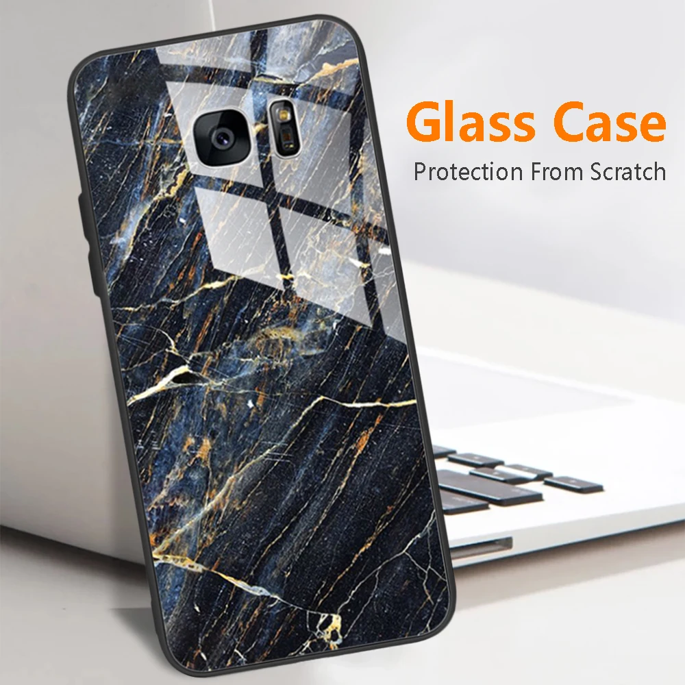 Custodia S7Edge Per Samsung Galaxy S7 Custodia In Vetro Temperato Cover On Per Samsung S7 Edge Custodie Per Samsung S7 S 7 Edge Fundas