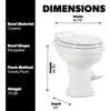 320 RV Toilet  White ,Standard Height ,Gravity Toilet,Elongated Ceramic Bowl,Flush with Foot Pedal,For RVs,and Outdoor Campers 3