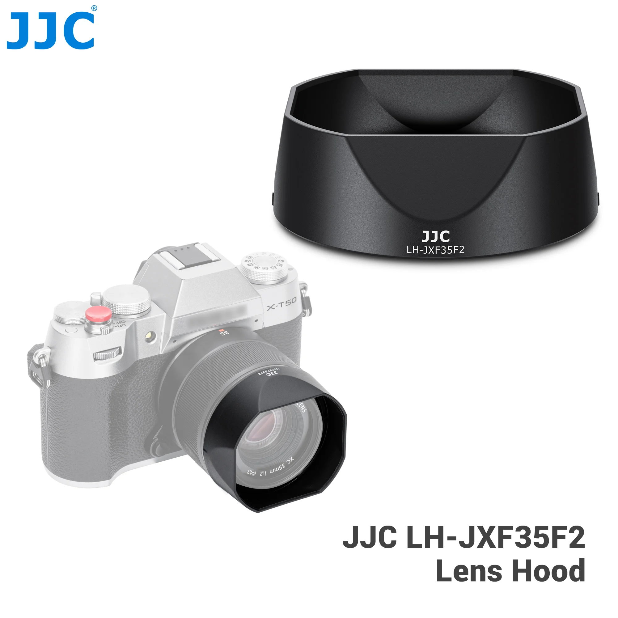 JJC Square Lens Hood for Fujifilm XC 35mmF2 XF 23mmF2 R WR XF