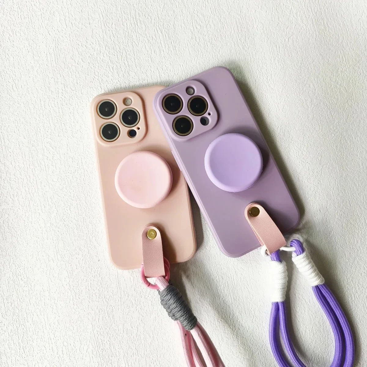 Silicone Phone Case with Lanyard Wrist Strap and Stand Feature