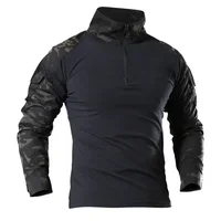 Combat Uniform Shirt Camouflage US Asian Size S-4XL Cargo Sport Tops Airsoft Paintball Tactical Men Camo Waterproof Shirts 2