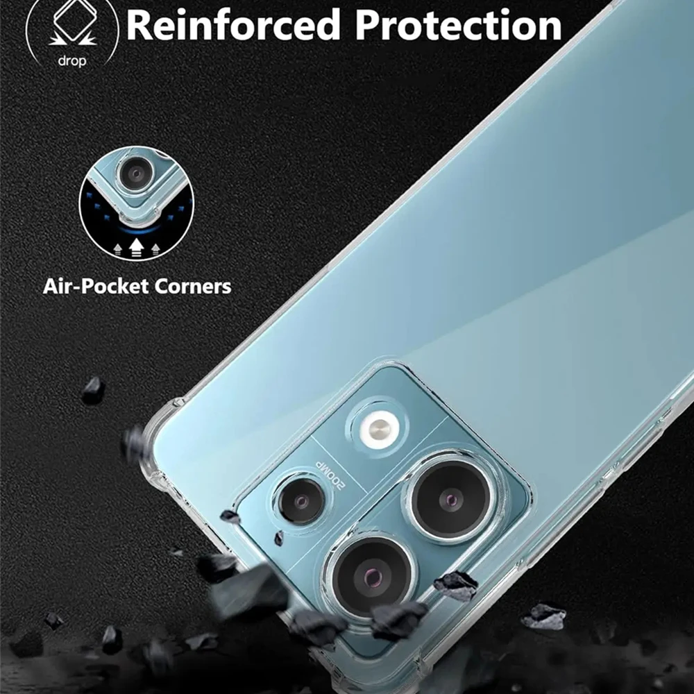Shockproof Transparent TPU Bumper Clear Phone Case with Soft Silicone Cover
