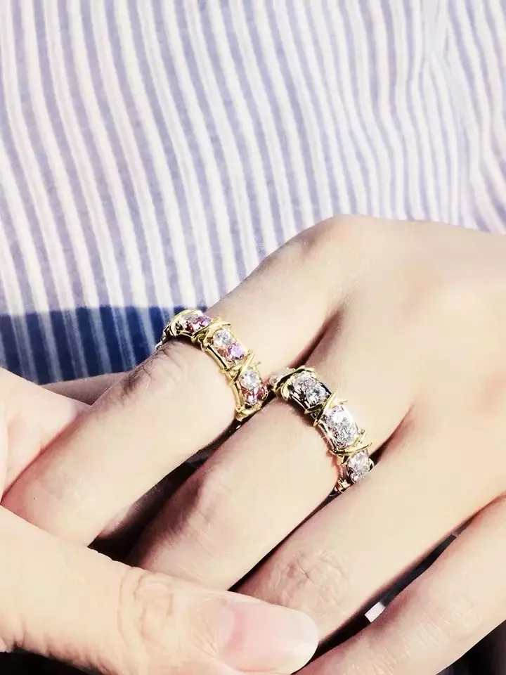 10K Gold 4mm Lab Diamond Ring 925 sterling silver Jewelry Engagement Wedding band Rings for Women Party accessory Gift silver rings,silver ring,wedding rings,gold rings