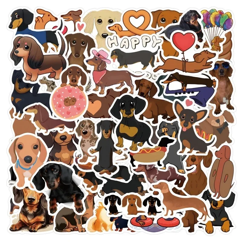 Realistic Dogs Cartoon Dachshund Stickers For Laptop Scrapbook Ipad Stationery Suitcase Craft Supplies Sticker Material 10/60Pcs Cartoon Stickers Cartoon Animal Stickers Animal Stickers Dog Stickers Decorative Stickers Paper Stickers