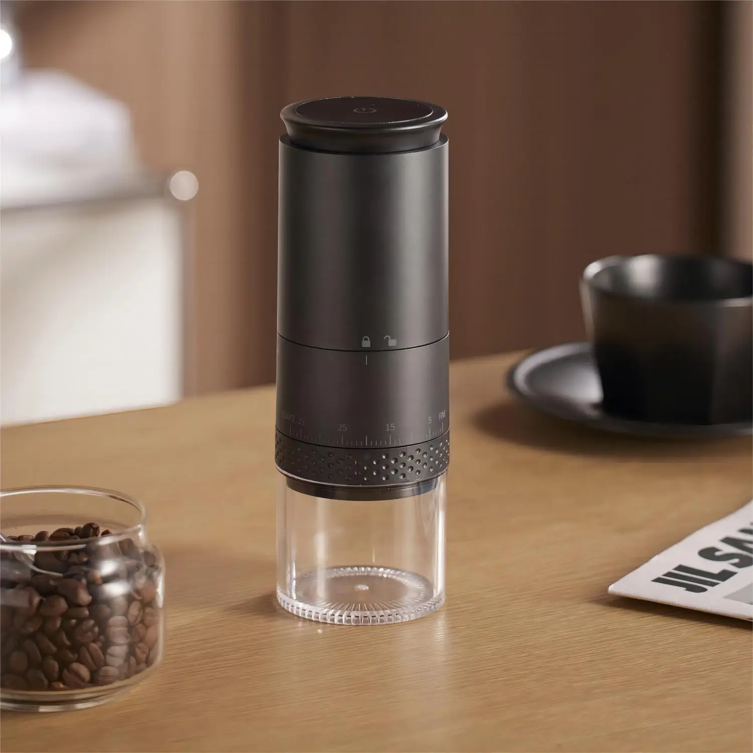 1500mAh Electric Coffee Grinder Externally Adjustable Type-C Charging Coffee Burr Grinder Bean Grinding Machine Coffee Maker 2