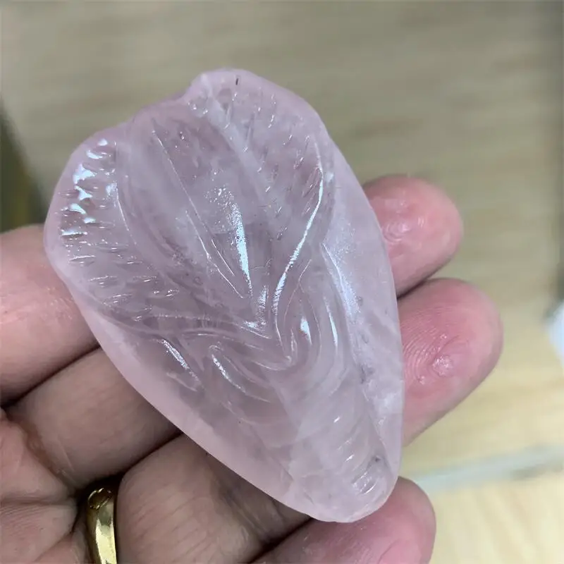 5.5cm Natural Crystal Rose Quartz Hand Source of Life Healing Stone Yoni Christmas Gift Collection Reiki Home Decoration Crafts 5