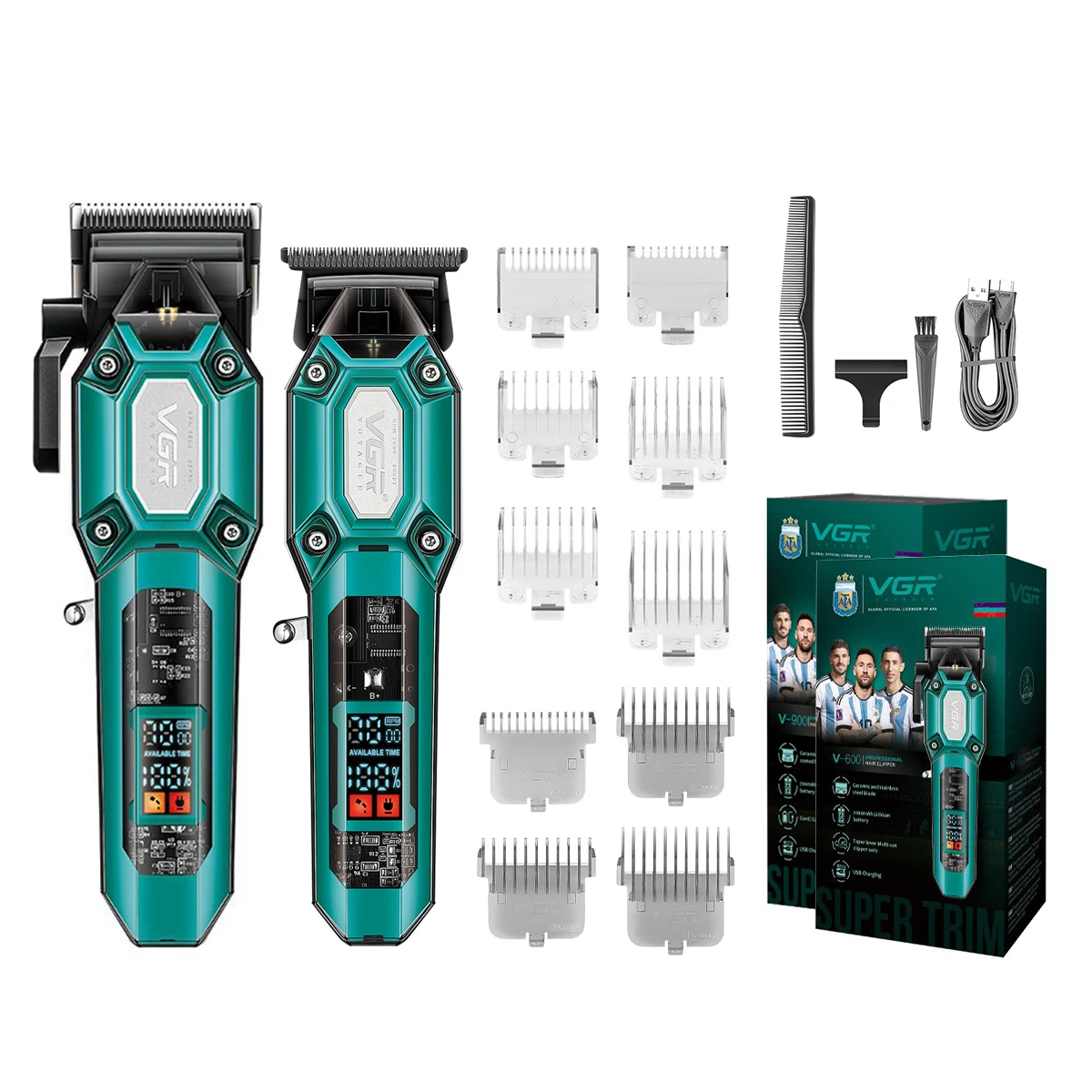 VGR V-600/V-900 مقص الشعر الكهربائية شفافة الجسم ا...