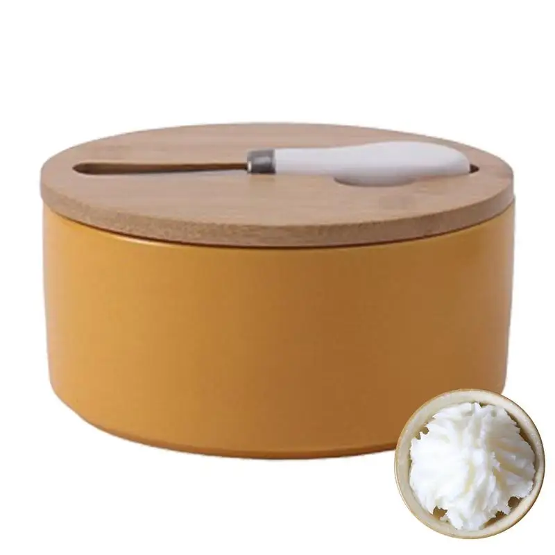 

Контейнер для масла с крышкой, керамический держатель для масла с крышкой и скребком, круглый контейнер для сыра для домашнего столешницы