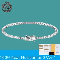 100% S925 Sterling Silver 2-6mm Real Moissanite Tennis Bracelet for Women Wedding Jewelry Christmas Exquisite Gift 1