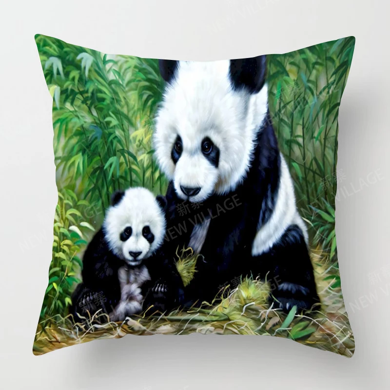 Home living room decoration cushion covers short plush Panda and Bamboo throw pillow cover45*45 pillowcase 40x40cm 50x50 45x45 5