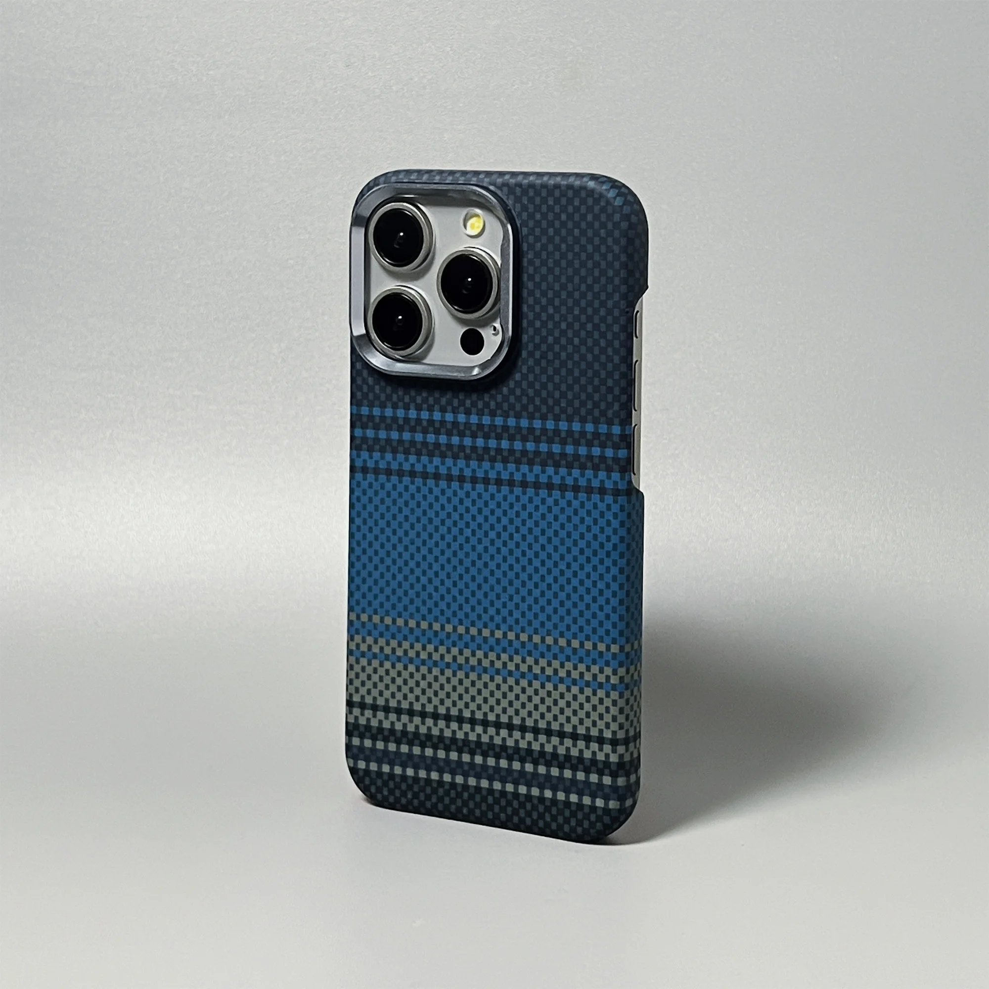 Ultra Thin Carbon Fiber Texture Magsafe Case with Wireless Charging and Alloy Lens Matte Hard Cover