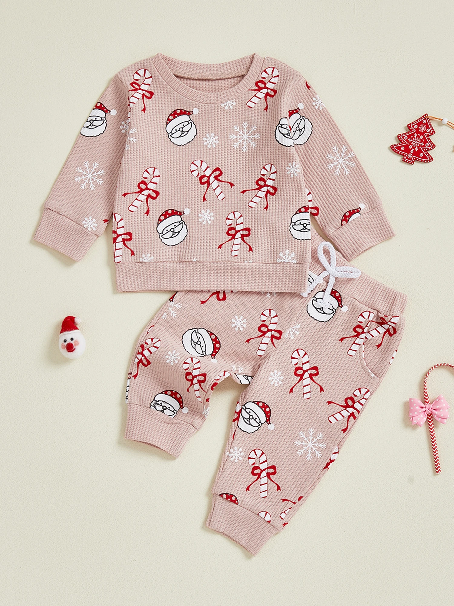 Toddler Girl 2Pcs Christmas Clothes Set Long Sleeve Reindeer Snowflake Print Sweatshirt Leggings Outfits for Baby Girls