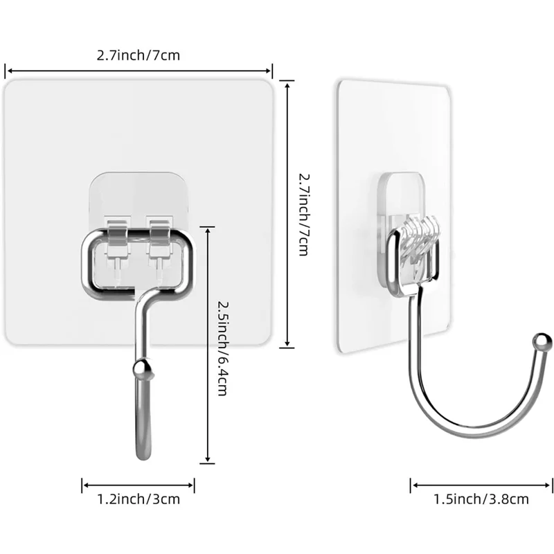 15 PCS Towel Hook Waterproof Transparent Hooks For Hanging Heavy Duty Wall Hooks For Bathroom Shower Kitchen
