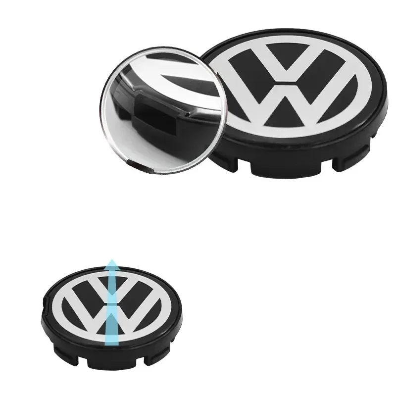 4개입 55mm 65mm 자동차 모델링 휠 허브 센터 캡 배지 허브 캡 VW 폭스바겐 골프 샤란 파사트 티구안 액세서리용