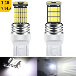 Super Bright LED Reverse & Daytime Running Light Bulbs - 6000K White, Pack of 2 - 7443 W21/5W T20 (White)