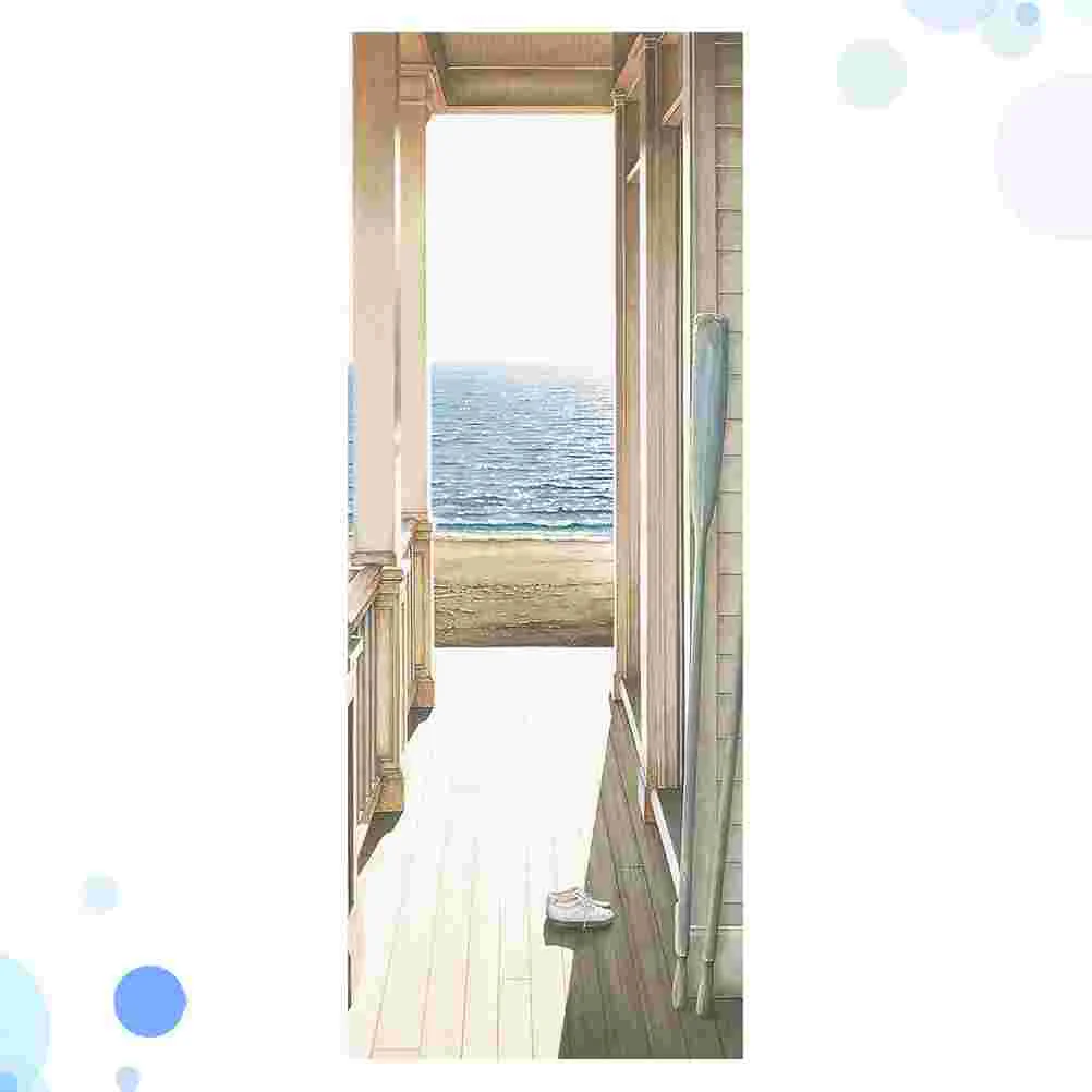 

1Pc Door Sticker Waterprof Self- Adhesive Decals for Door Wall Mural 3D Wallpaper for Home Living Room Bedroom Bathroom Decor