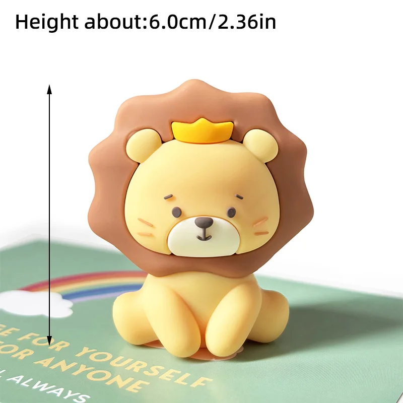 Safari Leeuw Kawaii Taart Topper Geel