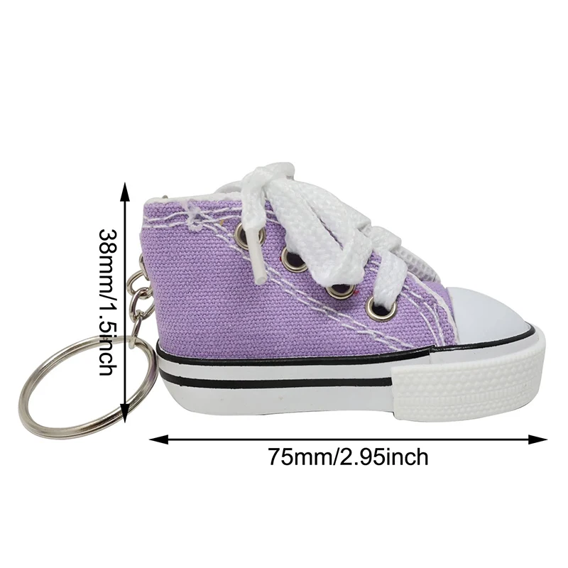 12Pcs 3D Cute Mini Canvas Keychain Tennis Shoes Keychain Sports Shoe Keyrings