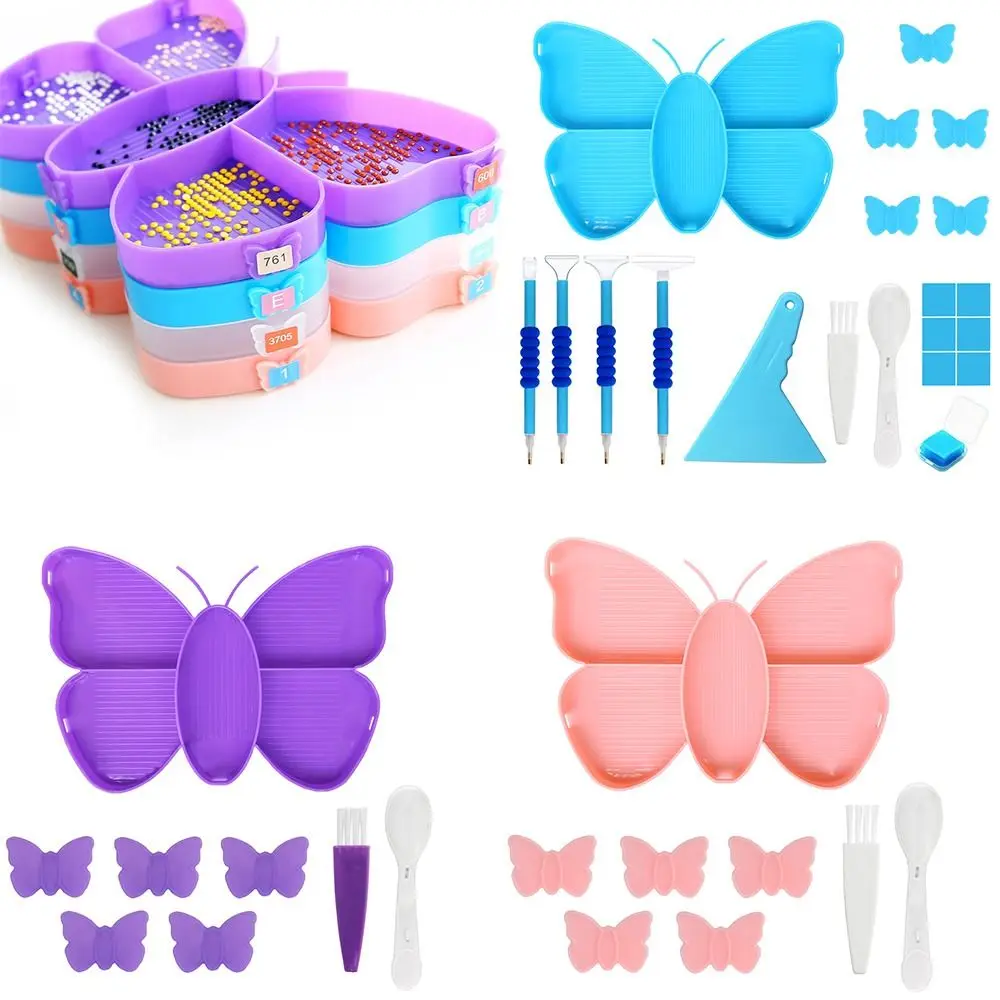 Kit Per Diamond Painting Farfalle FENGQQKJ – 8 Farfalle 3D 6x8 Cm Con Bastoncini, Colori Assortiti, Per Decorazioni Da Giardino - 6