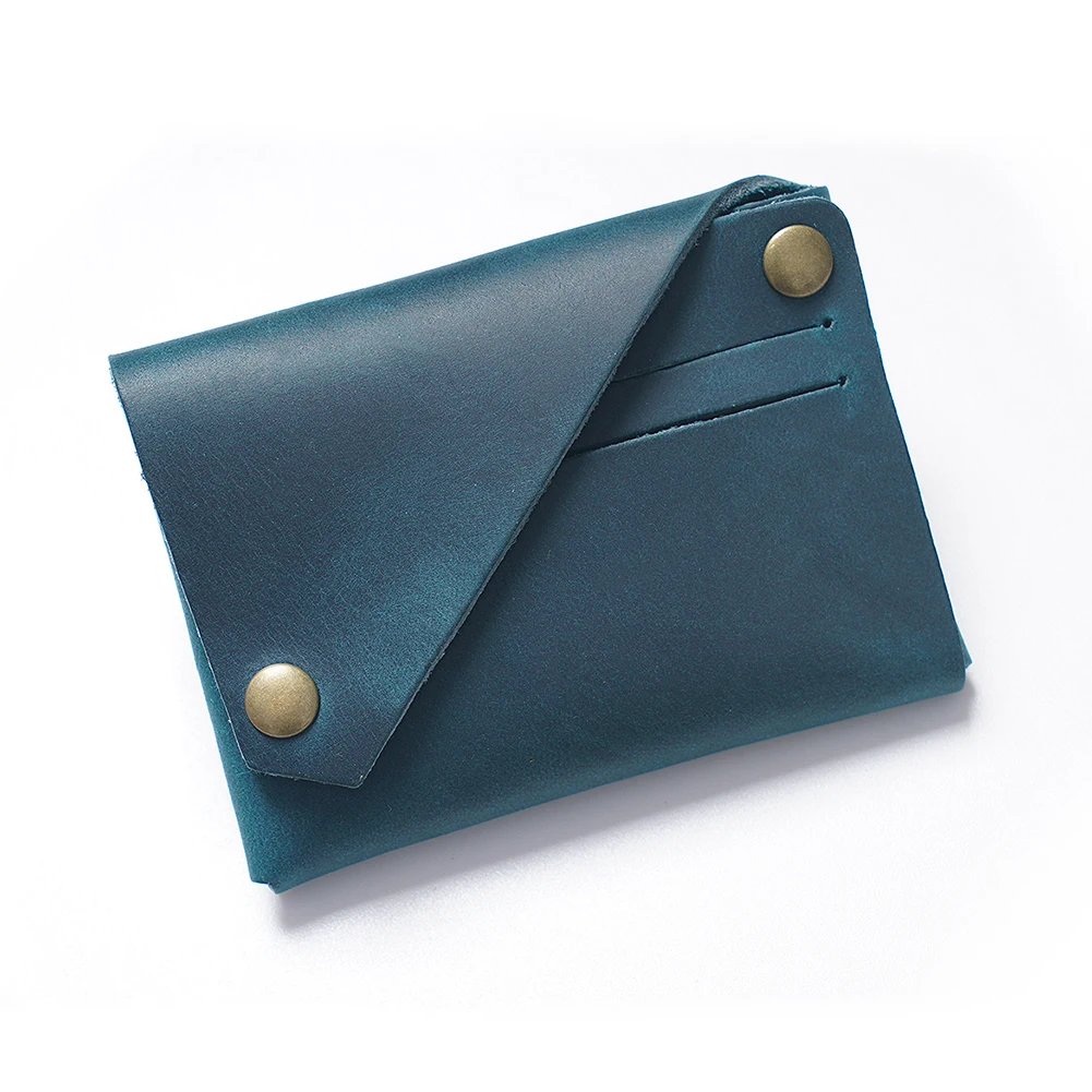 Genuine Leather Card Holder-Slim RFID Wallet Organizer for Credit/Bank/Membership Cards, Hand-Stitched Compact Design, Ready t