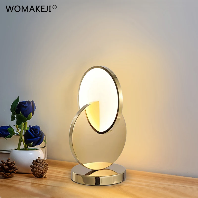 

Nordic Creative LED Table Lamp Gold/Silver Desktop Decoration Suitable For Restaurant Makeup Table Study Bedside Table Lamp