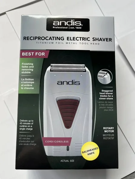 Andis TS-1 Foil Lithium Titanium Shaver Smooth Shaving Cordless Shaver For Men Razor Bald Hair Clipper