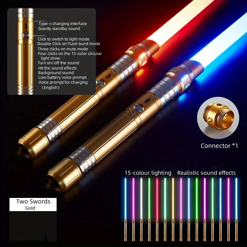 Two In One Glow Light Saber Metal Gravity Sensing Sword