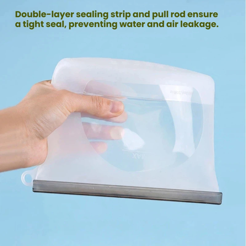 Eco-Friendly Leakproof Silicone Food Storage Bags for Kitchen and Meal Prep