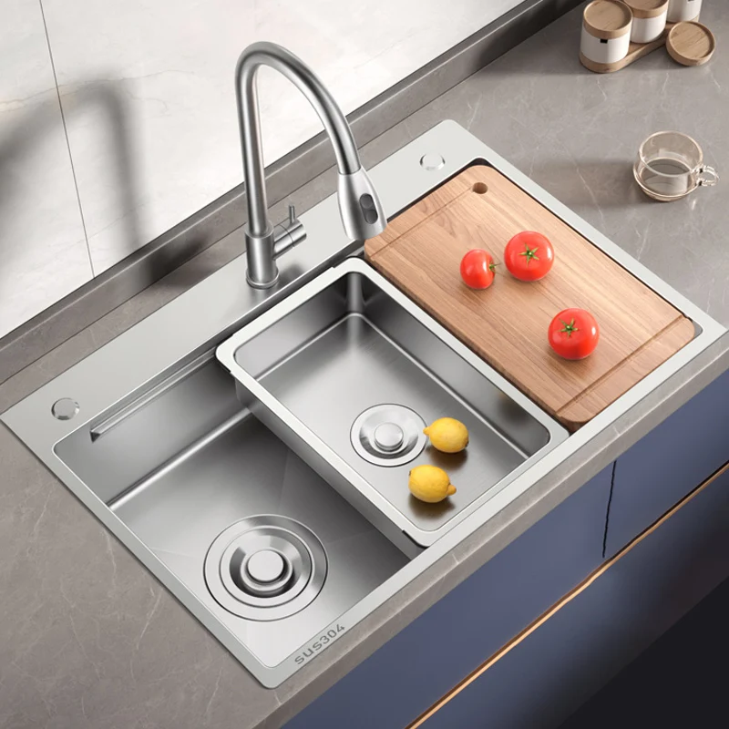 Kitchen Sink Large Single sink stainless Steel Sink Dishwasher Thickened Under The Counter Kitchen Decoration