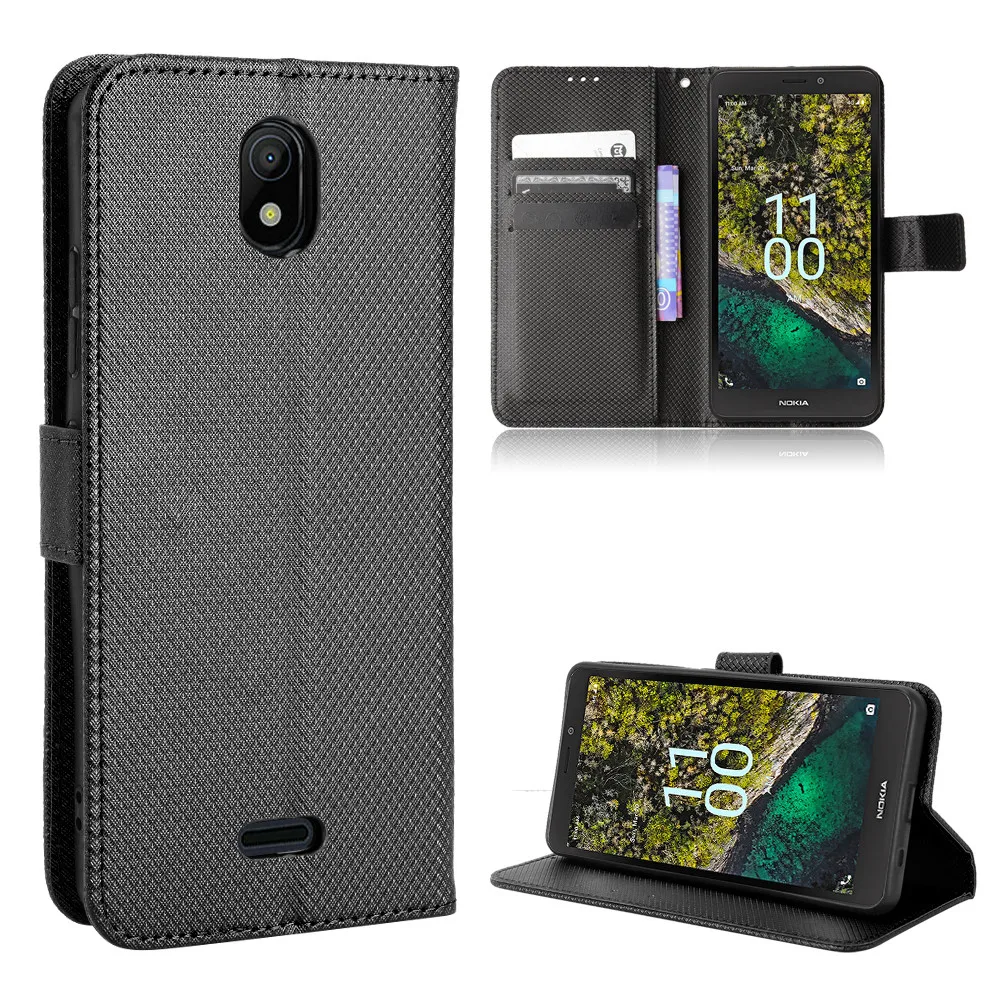Per Nokia C100 Custodia Di Lusso Flip Diamond Pattern Skin Custodia In Pelle Pu Portafoglio Custodia Per Nokia C100 C 100 Borsa Per Telefono Nokiac100