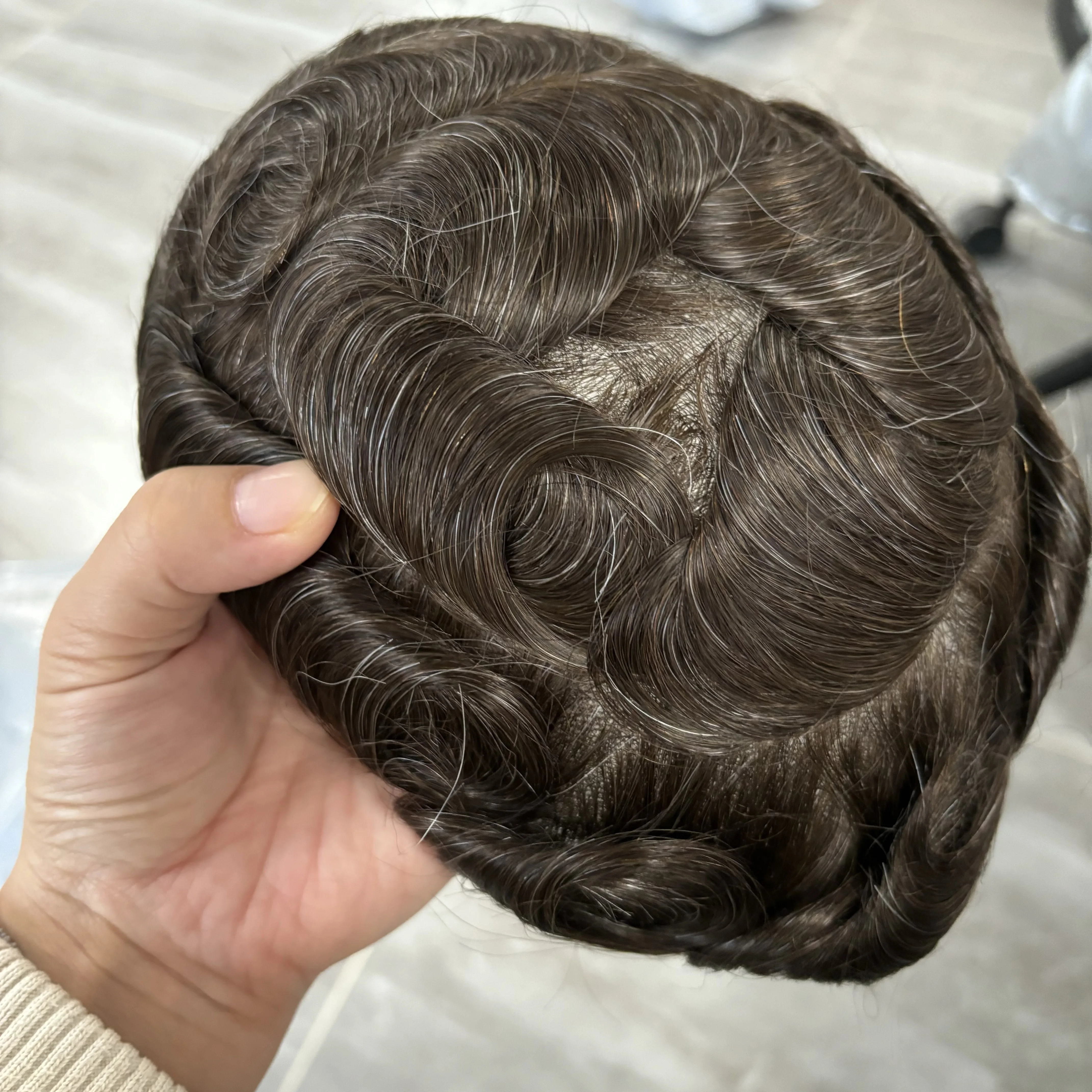 Human Hair Toupee Natural 90Density Capillary Prosthesis System Hairpieces Super Thin 0.02mm Skin Base Natural Hairline Men