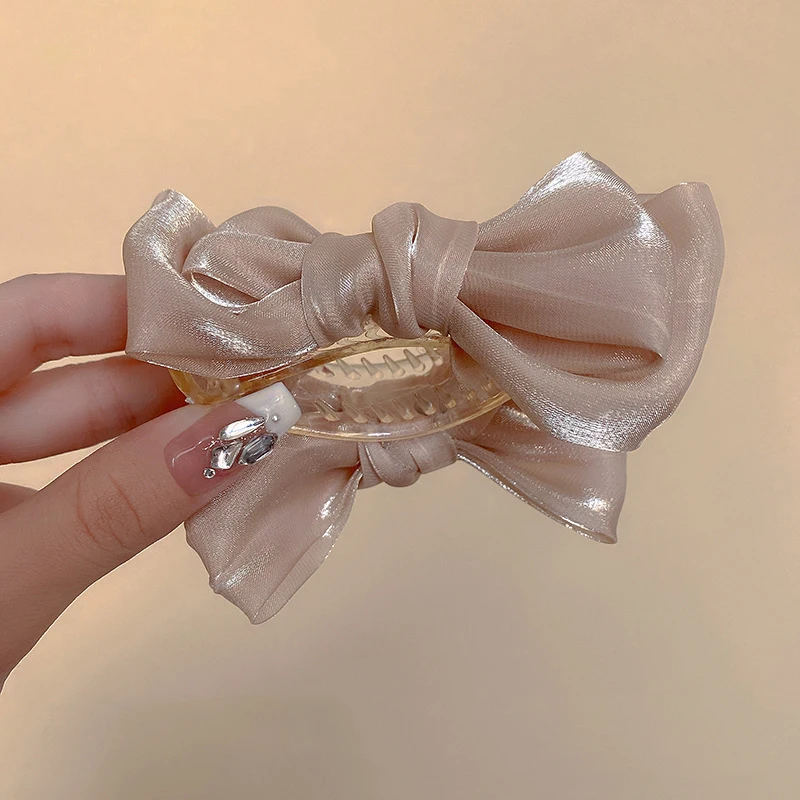 Farfalla nodo capelli artiglio Clip Organza coda di cavallo capelli grandi artiglio dolce ragazza acconciatura accessori per capelli elegante Clip
