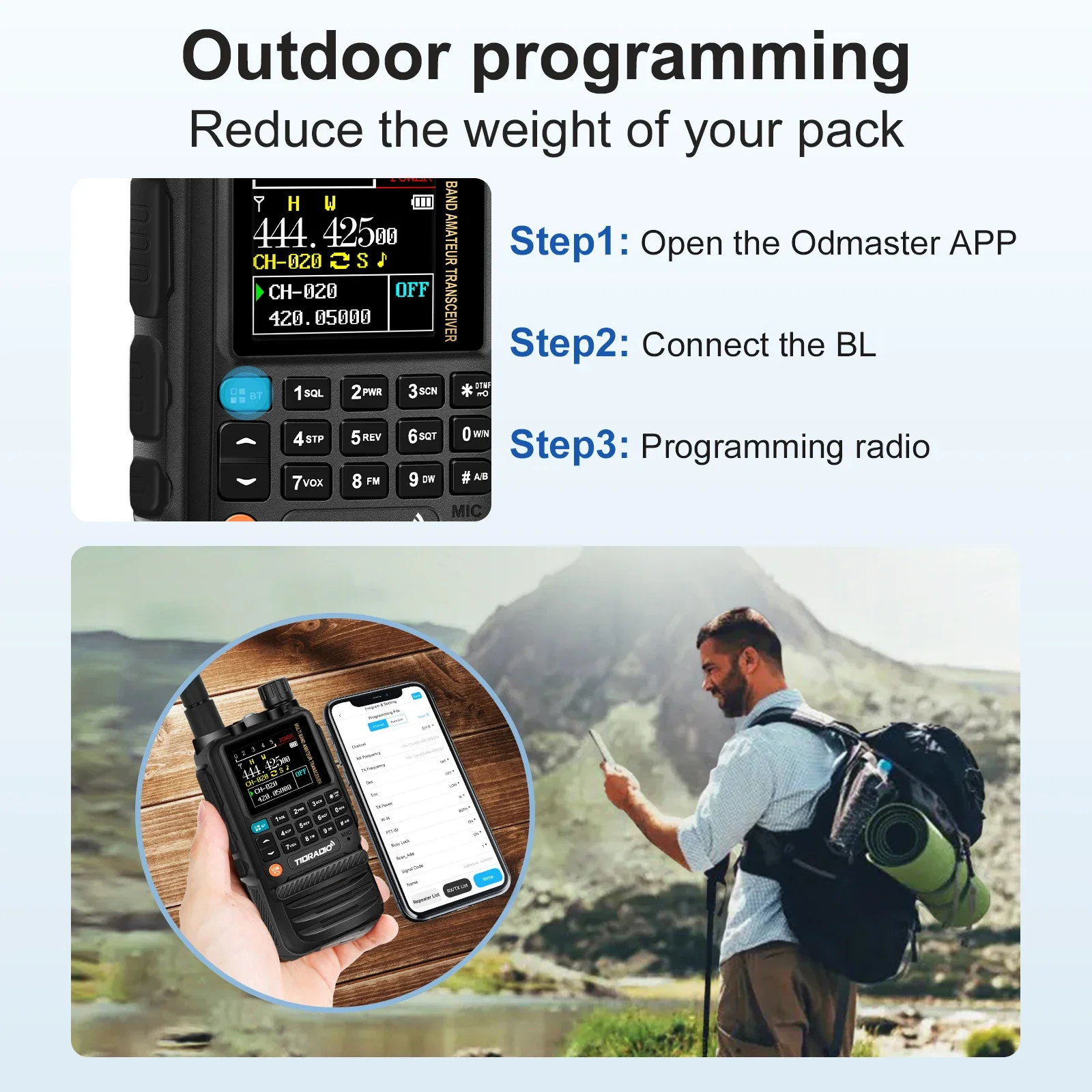 TIDRADIO H3 professional Walkie Talkie AM FM Wireless Programming PTT Air Band Long Range Radio multifunctional communicator 6