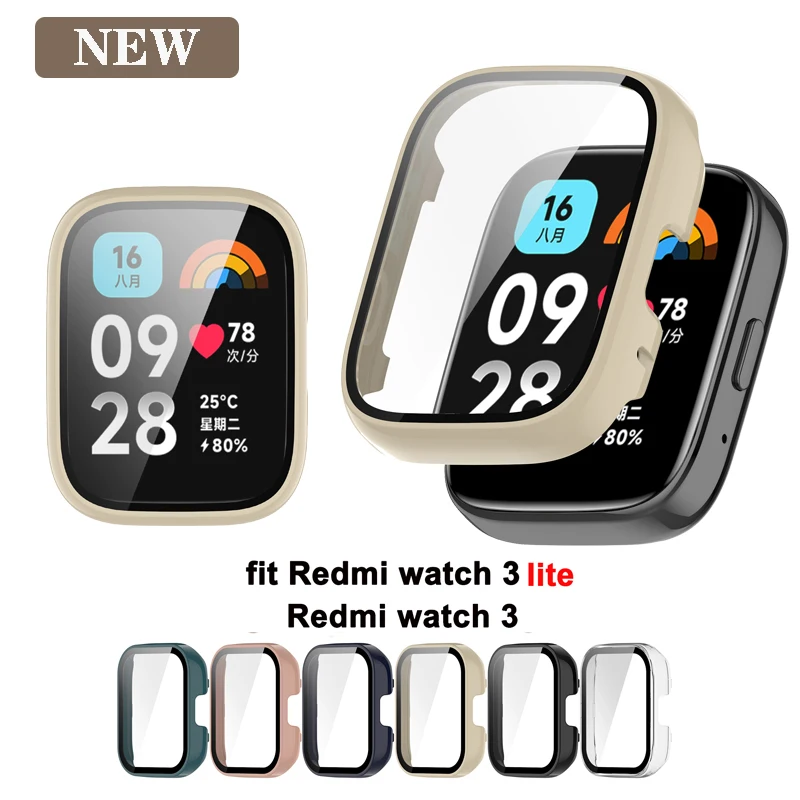 

Full Coverage Cover For Redmi Watch 3 Active Lite Tempered glass Case For Redmi Watch3 Protector Case