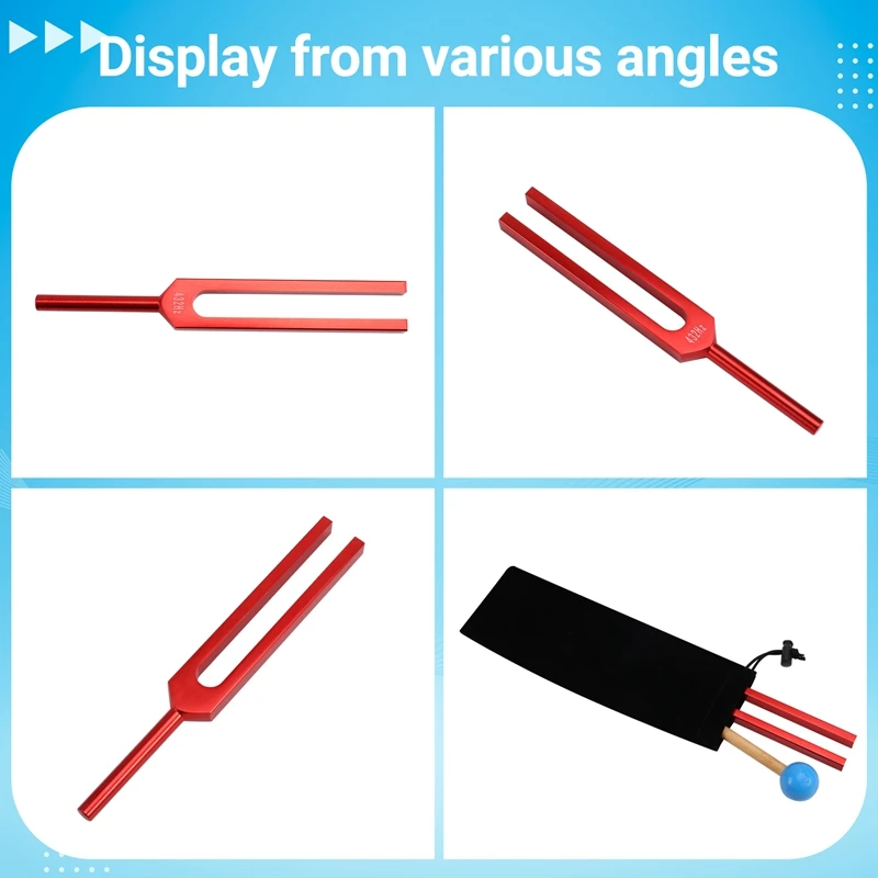432Hz Tuning Fork For Healing Mental Relaxing Chakra Strengthen Stress Relieve,Aluminum Alloy Tuning Fork 6